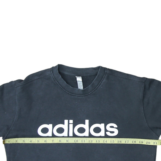 Adidas Womens Black Size 14 Pullover Crew Neck Sweatshirt