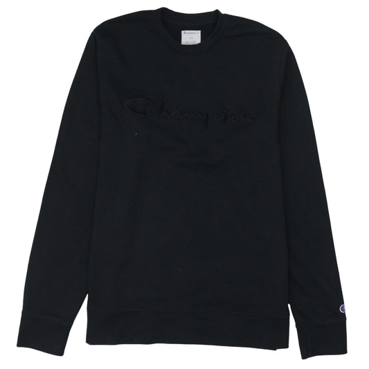 Champion Men's Black L Pullover Sweatshirt Crew Neck Embroidered Logo