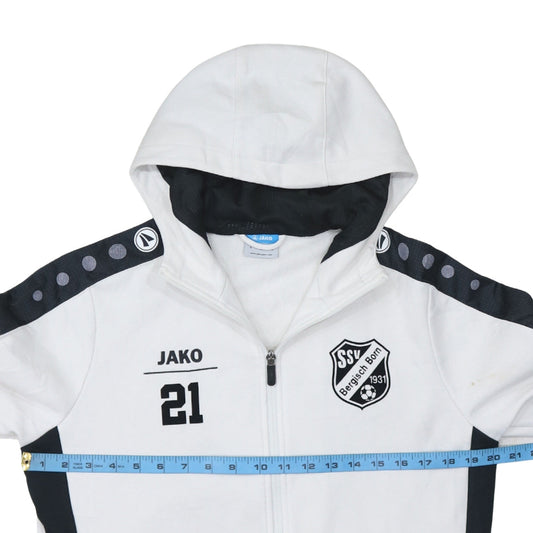 Jako Men's White SSV Bergisch Born Full Zip Hoodie Size S