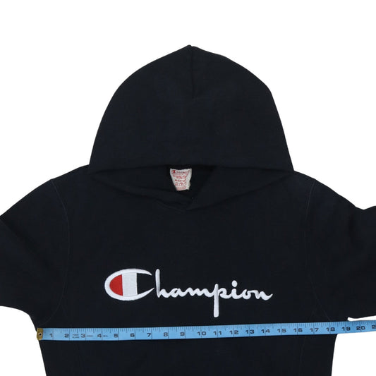 Champion Men's Black Medium Pullover Hoodie Embroidered Logo