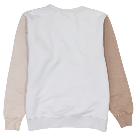 Nike Women’s Beige Colourblock Crew Neck Loose Fit Sweatshirt Size P