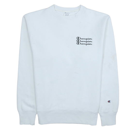 Champion Men's White Medium Crew Neck Pullover Sweatshirt