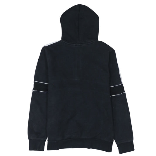 Adidas Boys Black 13-14 Years 1/4 Zip Hoodie with Stripes and Logo