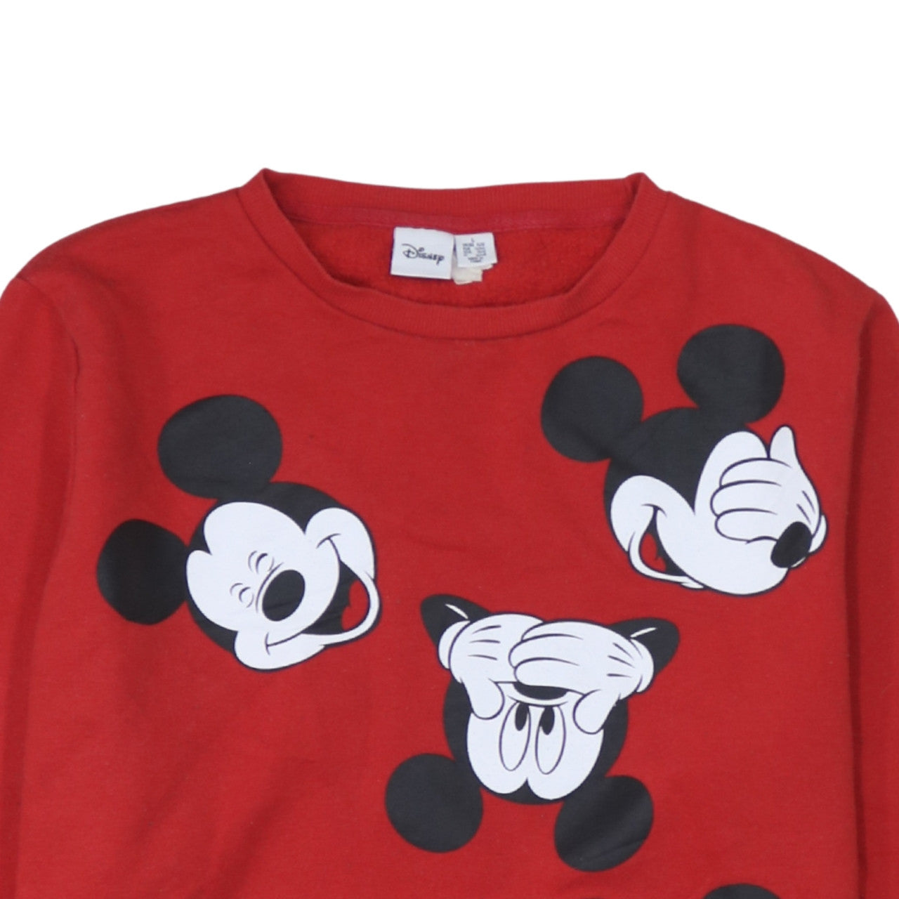 Disney Women Red Mickey Mouse Pullover Sweatshirt L