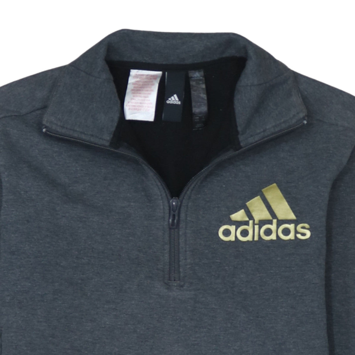 Additional view of Adidas boys’ grey 11-12 years 1/2 zip pullover hoodie sweatshirt