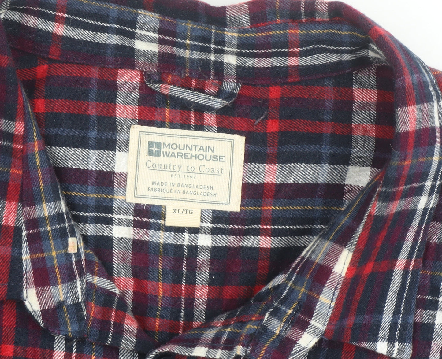 Mountain Warehouse Men's Multicoloured Flannel Plaid Button-Up Shirt XL