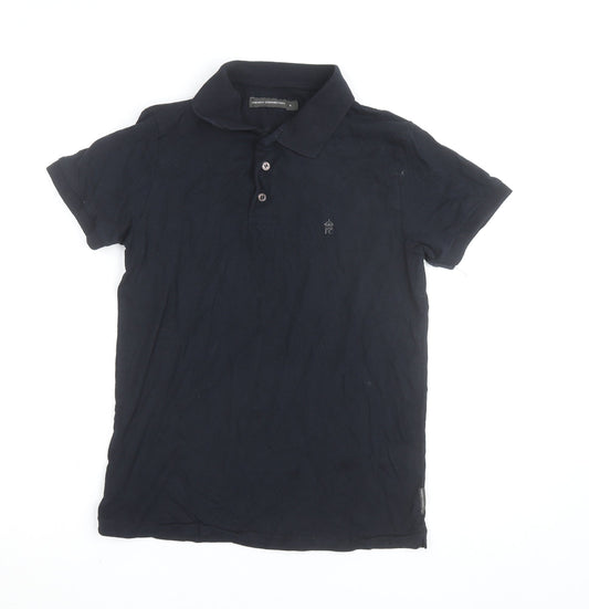 French Connection Men's Black Cotton Polo Shirt Size S