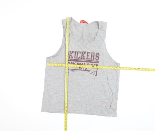 Kickers Men's Grey Tank Top M Graphic Print Activewear Vest