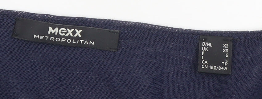 Brand and care label for Mexx Women Blue XS Bodycon Ruched Sleeveless Jersey Dress