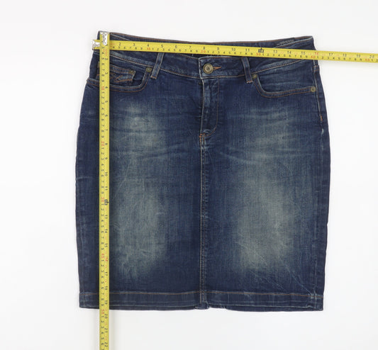 Tommy Hilfiger Womens Blue Denim Knee Length Pencil Skirt Size 8