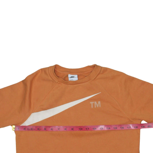 Nike Boys Orange Crew Neck Sweatshirt 147-158cm Graphic Print Fleece