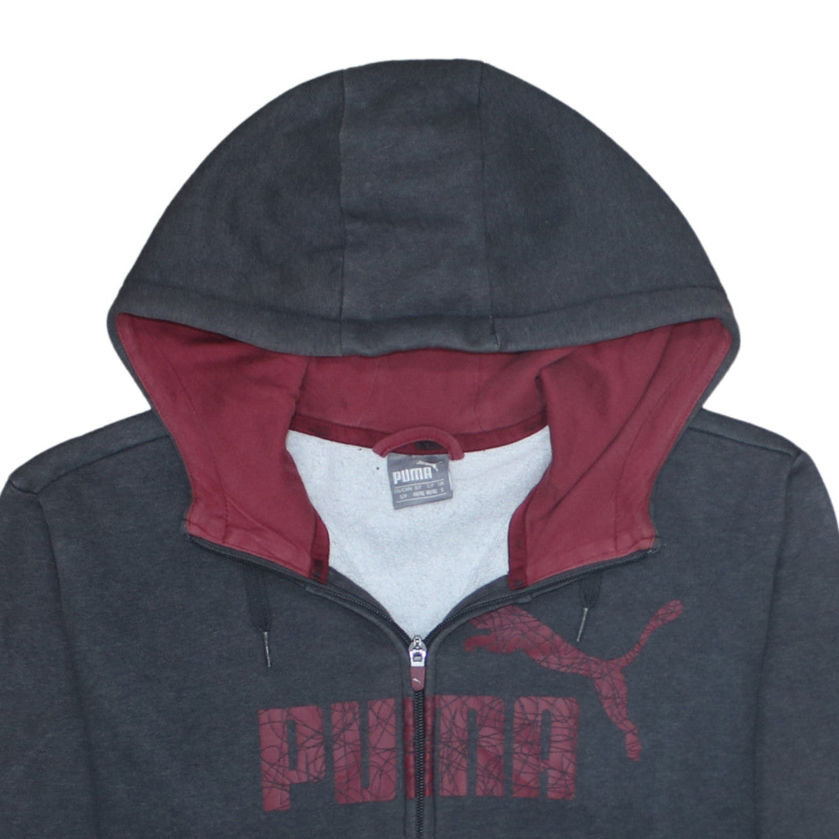 Additional view of Puma Men's Grey Full Zip Hoodie S Sports Fleece Sweatshirt