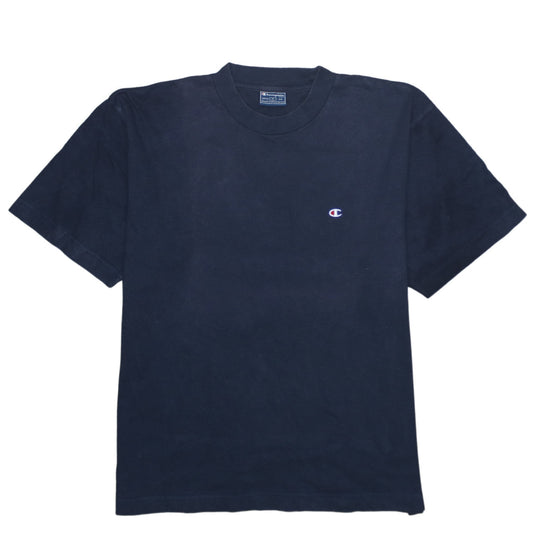 Champion Men's Navy Blue Crew Neck Cotton T-Shirt Size M