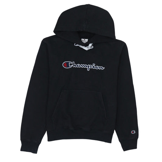 Champion Women's Black Medium Pullover Hoodie with Logo Embroidery