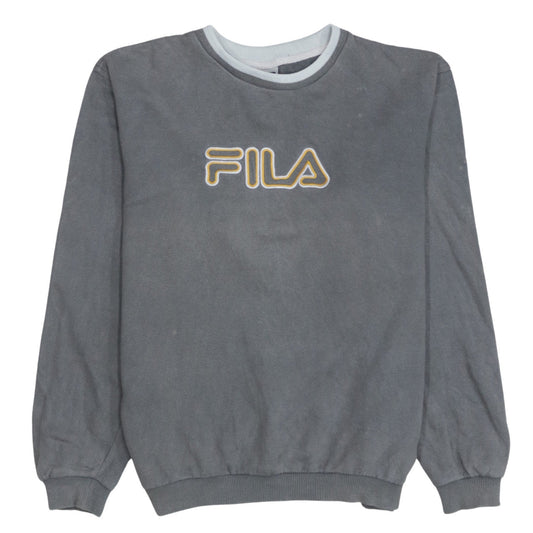 Fila Boys Grey Pullover Sweatshirt Age 14 Logo Crew Neck Fleece Top