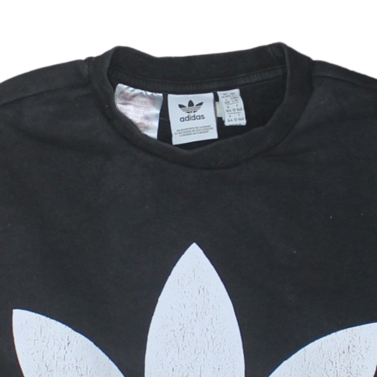 Additional view of Adidas boys’ black logo crew neck pullover sweatshirt 13-14 years