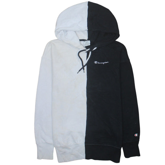 Champion Men’s Black & White Pullover Hoodie Small Logo Fleece
