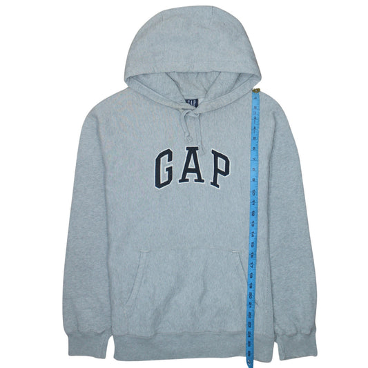 GAP Men's Grey Pullover Hoodie S Regular Fit Logo Fleece Sweatshirt