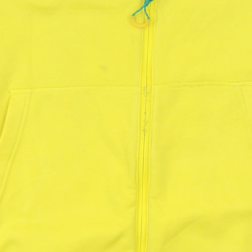 Additional view of Adidas women’s yellow white full zip hoodie uk 10 sports casual