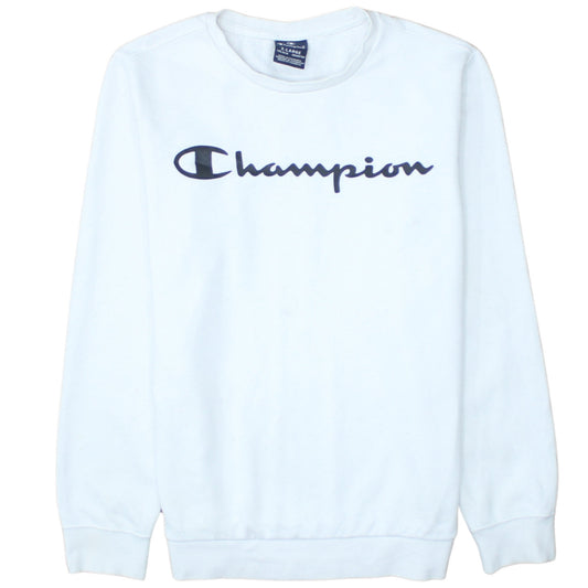 Champion Boys White Pullover Sweatshirt X-Large 13-14 Years Logo Crew Neck