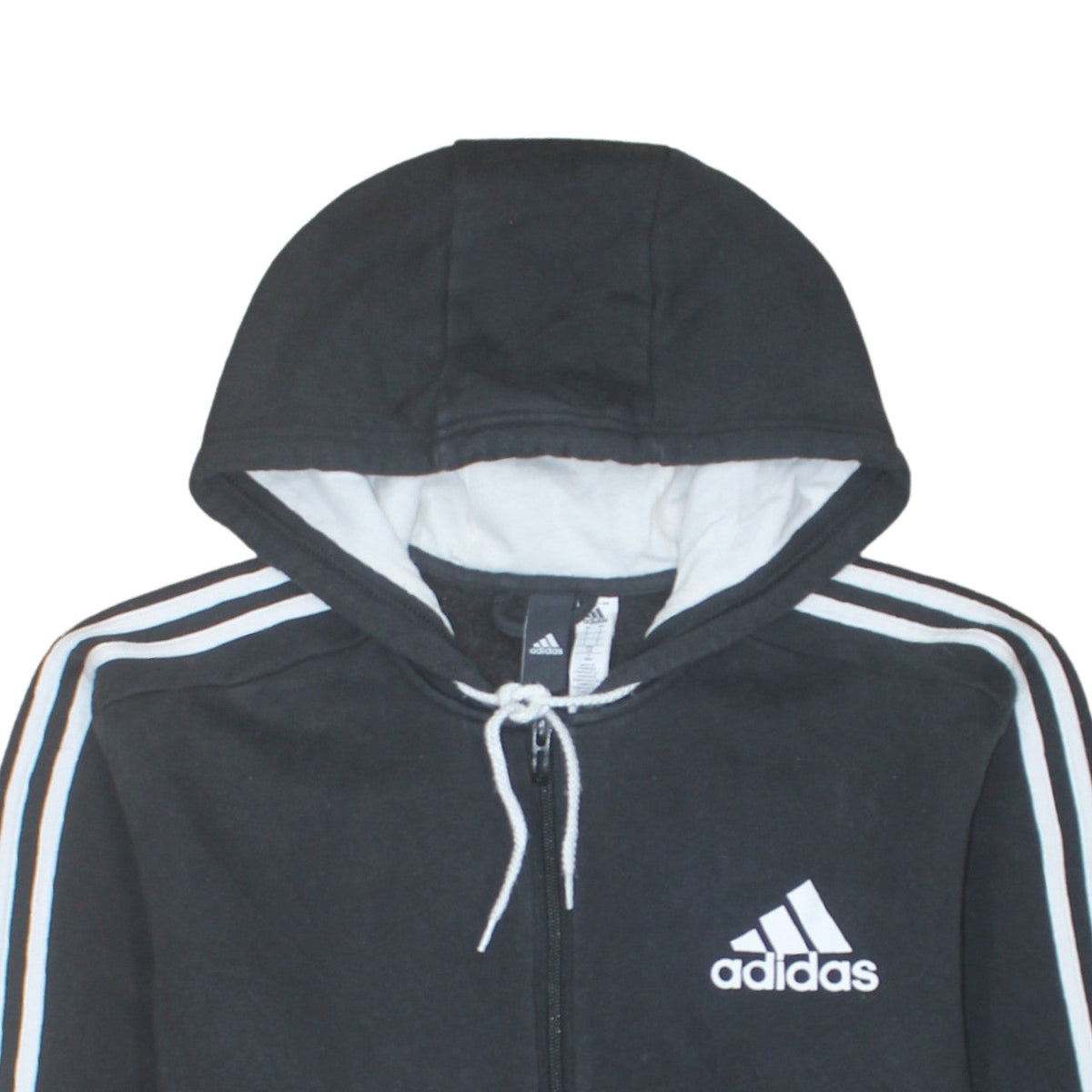 Additional view of Adidas Men's Black Full Zip Hoodie L Sports Fleece Sweatshirt
