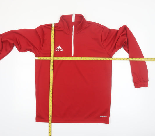 Adidas Men’s Red 1/4 Zip High Neck Sports Sweatshirt Size M