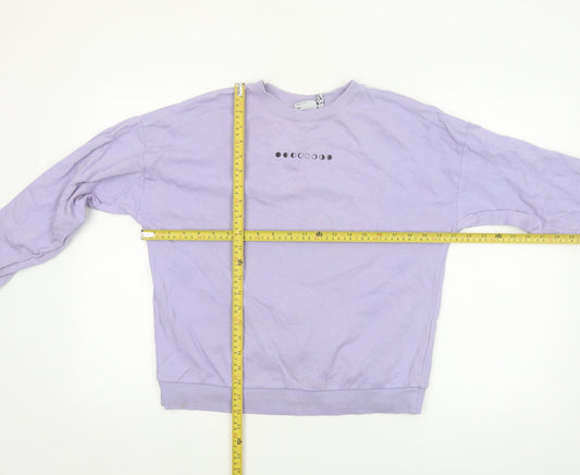 ASOS DESIGN Womens Lilac Cotton Moon Phase Sweatshirt UK 12