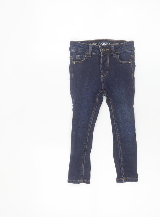 Additional front view of Denim Co boys’ blue skinny jeans 18-24 months cotton blend