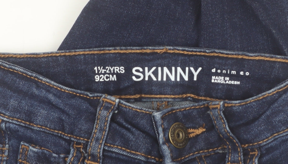 Additional view of Denim Co boys’ blue skinny jeans 18-24 months cotton blend