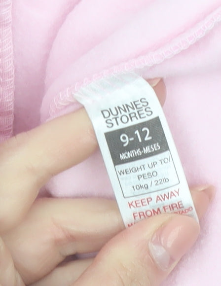 Dunnes Stores Girls Pink Fleece Heart Zip Jacket 9-12 Months