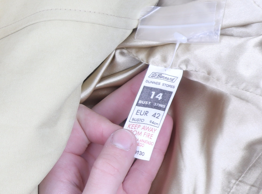 St. Bernard Women’s Beige Long Trench Coat Size 14 Classic Lined