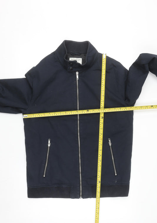 Jack & Jones Premium Men's Navy Cotton Bomber Jacket Size L