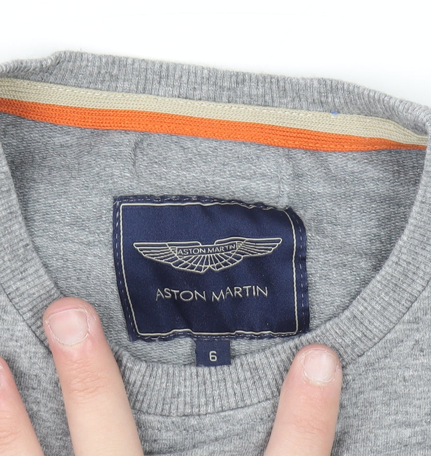 Additional view of Aston Martin boys’ grey cotton pullover sweatshirt, size 6, years