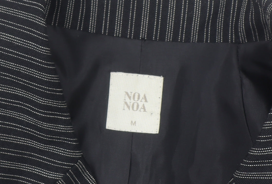Noa Noa Women's Black Pinstripe Tailored Blazer Jacket Size M