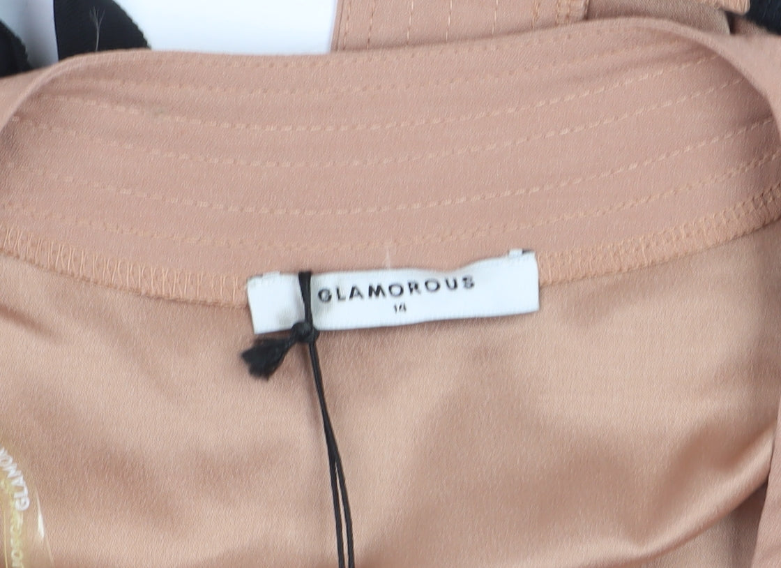 Glamorous Women’s Beige Kimono Style Lightweight Jacket Size 14