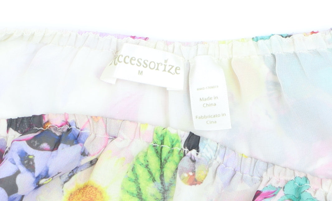 Accessorize Women Multicoloured Floral Strapless Midi Dress M