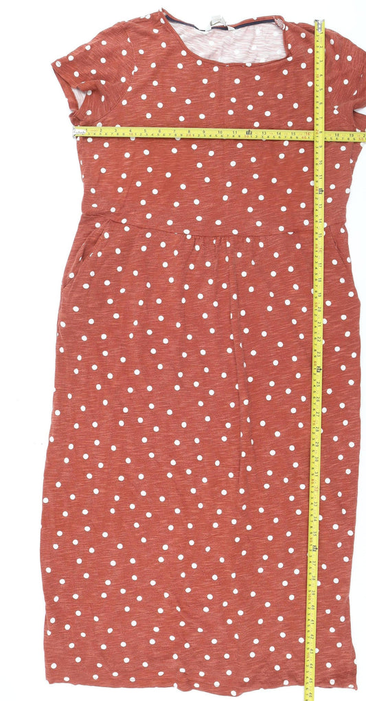 Boden Women Brown Polka Dot Midi Fit & Flare Dress Size 16L