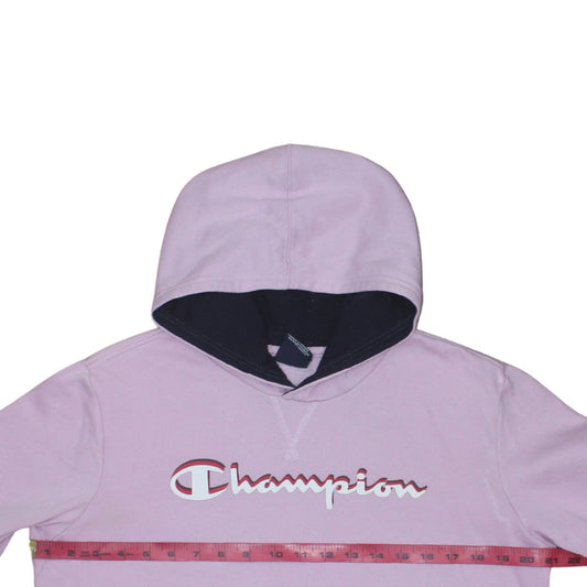 Champion Girls Pink Pullover Fleece Hoodie 15-16 Years Logo Sweatshirt