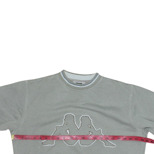 Kappa Womens Grey Sweatshirt Small Crew Neck Logo Pullover