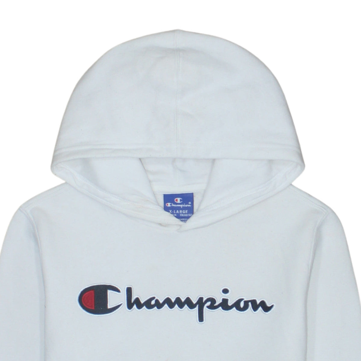 Additional view of Champion boys’ white 13-14 yrs pullover hoodie with logo print