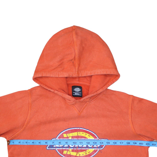Dickies Men's Orange Small Pullover Hoodie Cotton Fleece Sweatshirt