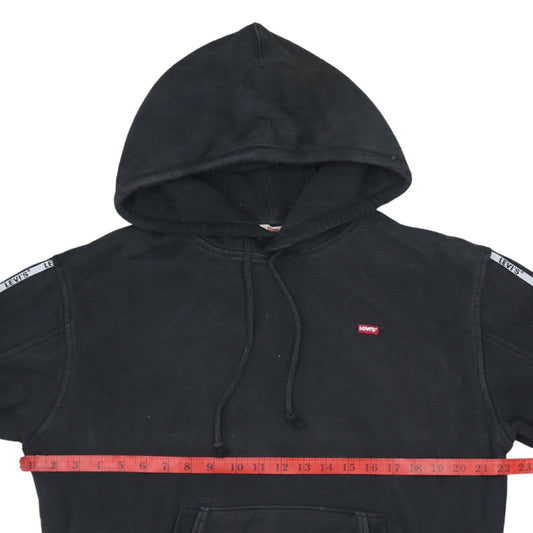 Levi's Womens Black XS Pullover Hoodie with Logo Taping