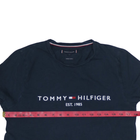Tommy Hilfiger Men's Blue Organic Cotton Logo T-Shirt Size S