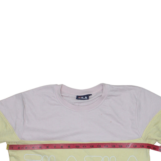 FILA Women Pastel Colourblock Crew Neck Pullover Sweatshirt L