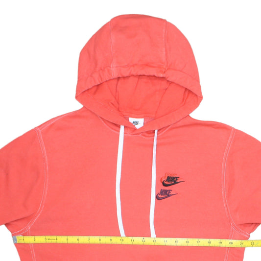 Nike Women's Pink Pullover Hoodie Small Logo Fleece Sweatshirt