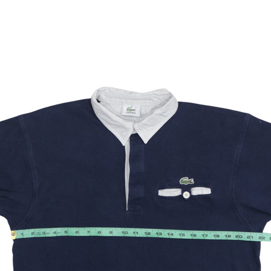 Lacoste Men’s Blue Long Sleeve Collared Cotton Polo Shirt M