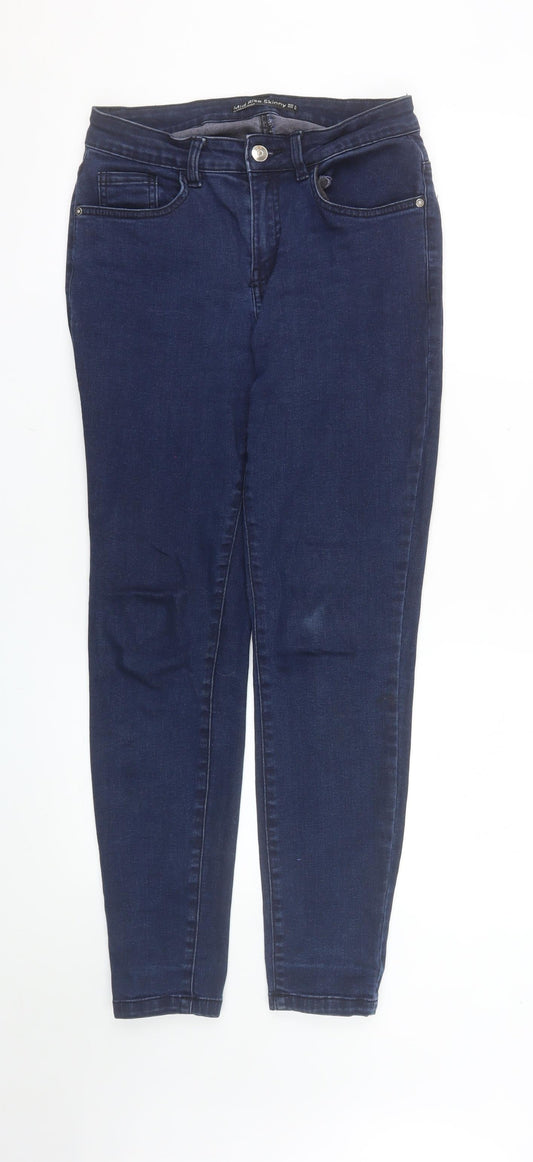 Additional front view of Dunnes Women's Blue Mid Rise Skinny Jeans, size 10