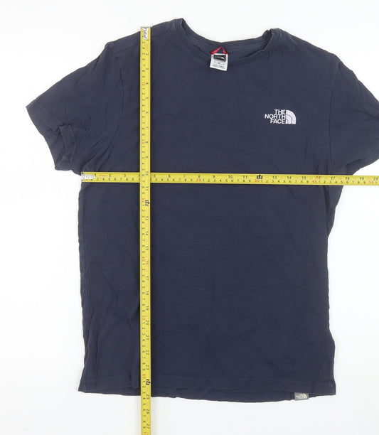 The North Face Men's Navy Blue Cotton Crew Neck T-Shirt Size S