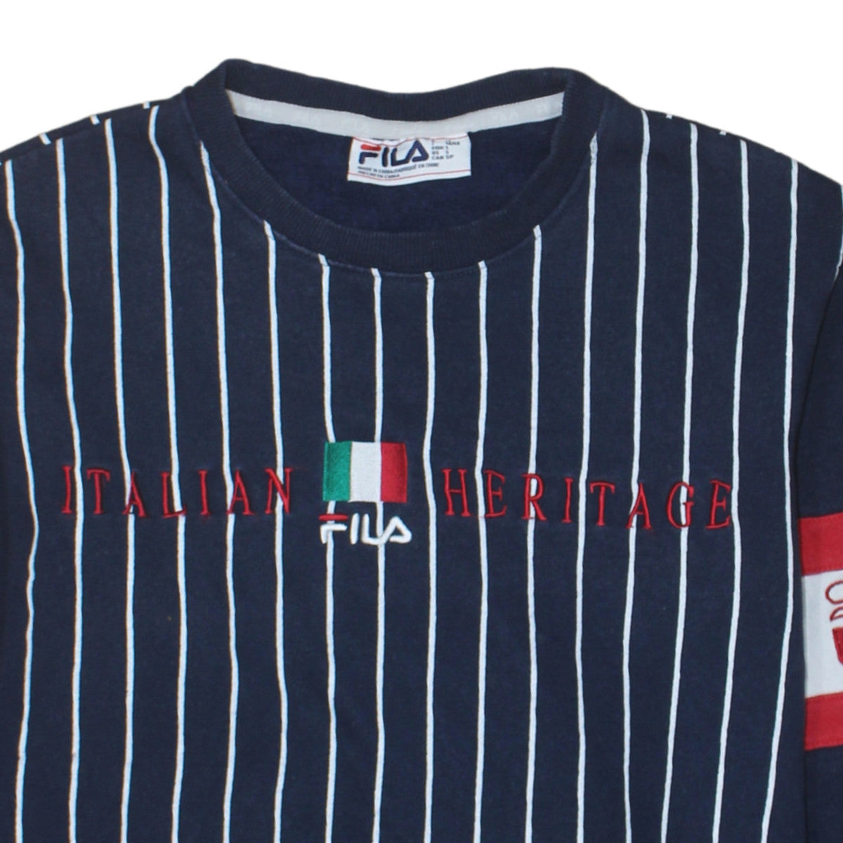 Additional view of Fila Men's Blue Striped Italian Heritage Sweatshirt, size S