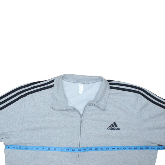 Adidas Mens Grey Full Zip Sweatshirt Size L Sports Style